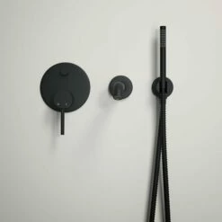 Luxe Matte Black Wall Mounted Bath Shower Mixer Tap