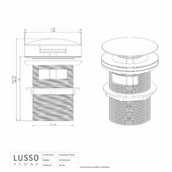 Luxe Matte White Slotted Click Clack Basin Waste -LUSSO STONE Sales luxe matte white slotted click clack basin waste p292 14580 zoom