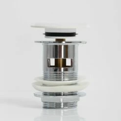 Luxe Matte White Slotted Click Clack Basin Waste