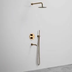 Luxe Rose Gold 3 Way Thermostatic Shower With Handheld Shower & Bath Spout -LUSSO STONE Sales luxe rose gold 3 way thermostatic shower with handheld shower bath spout p1223 7451 zoom