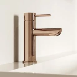 Luxe Rose Gold Basin Monobloc Mixer Tap
