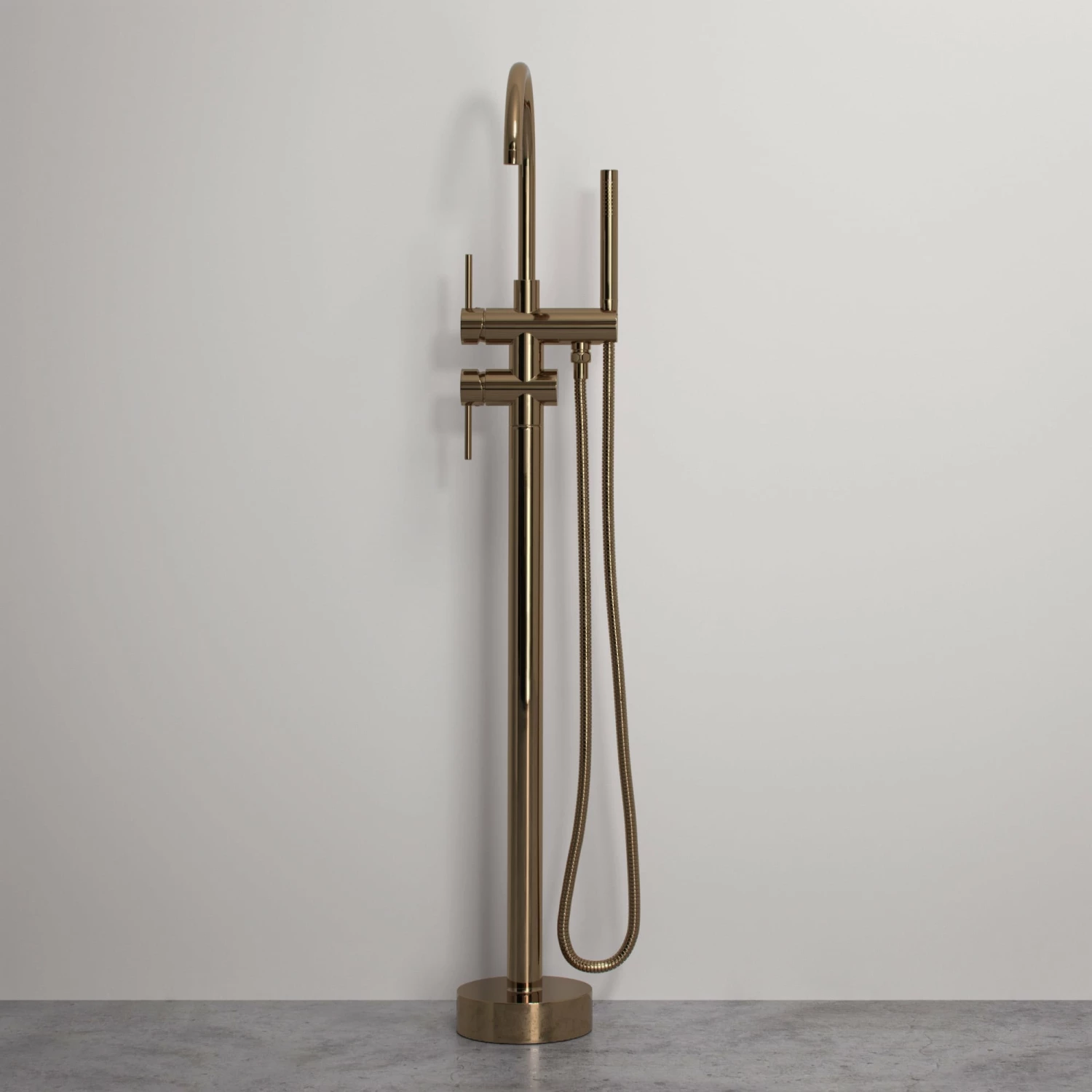 Luxe Rose Gold Floorstanding Bath Shower Mixer Tap 3 Luxe Rose Gold Floorstanding Bath Shower Mixer Tap