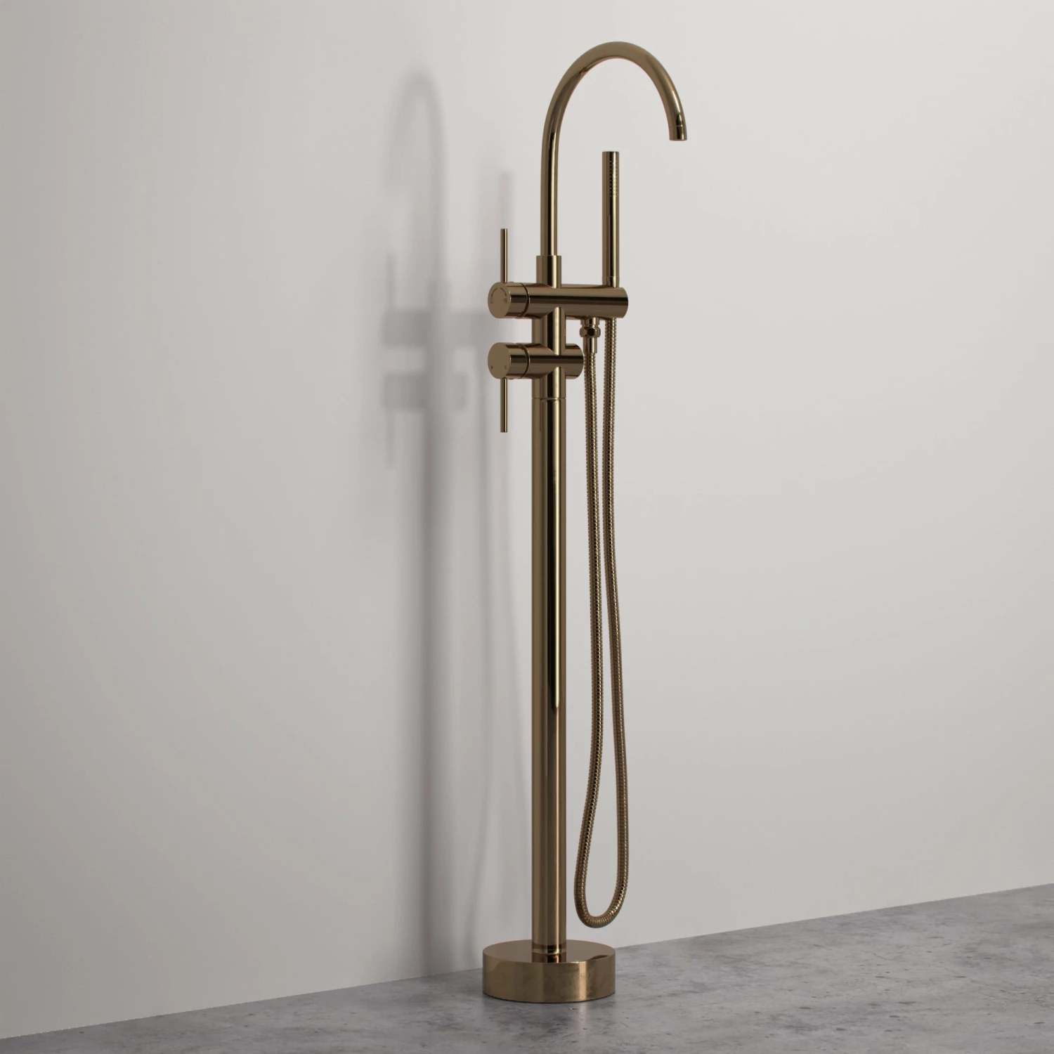 Luxe Rose Gold Floorstanding Bath Shower Mixer Tap 5 Luxe Rose Gold Floorstanding Bath Shower Mixer Tap - Image 3