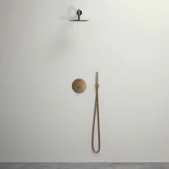 Luxe Rose Gold Thermostatic Shower With Handheld Shower