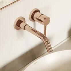 Luxe Rose Gold Wall Mounted Basin Mixer Tap V1 -LUSSO STONE Sales luxe rose gold wall mounted basin mixer tap v1 p1122 45997 zoom