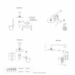 Luxe Silk Matte White 3 Way Thermostatic Shower With Handheld Shower & Bath Spout -LUSSO STONE Sales luxe silk matte white 3 way thermostatic shower with handheld shower bath spout p2371 15690 zoom