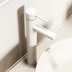 Luxe Silk Matte White Basin Tall Monobloc Mixer Tap 10 Luxe Silk Matte White Basin Tall Monobloc Mixer Tap -LUSSO STONE Sales luxe silk matte white basin tall monobloc mixer tap p2362 45523 zoom