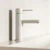 Luxe Silk Matte White Monobloc Basin Mixer Tap