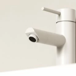 Luxe Silk Matte White Monobloc Basin Mixer Tap -LUSSO STONE Sales luxe silk matte white monobloc basin mixer tap p2363 44116 zoom