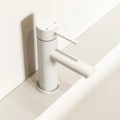 Luxe Silk Matte White Monobloc Basin Mixer Tap -LUSSO STONE Sales luxe silk matte white monobloc basin mixer tap p2363 44117 zoom