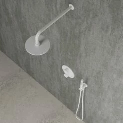 Luxe Silk Matte White Thermostatic Shower With Handheld Shower -LUSSO STONE Sales luxe silk matte white thermostatic shower with handheld shower p2368 13286 zoom