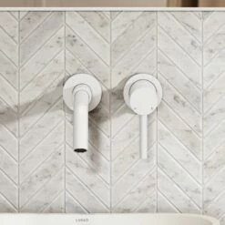 Luxe Silk Matte White Wall Mounted Basin Mixer Tap V1 10 Luxe Silk Matte White Wall Mounted Basin Mixer Tap V1 -LUSSO STONE Sales luxe silk matte white wall mounted basin mixer tap v1 p2364 45990 zoom