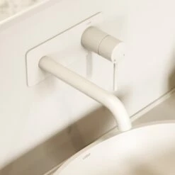 Luxe Silk Matte White Wall Mounted Basin Mixer Tap V2 9 Luxe Silk Matte White Wall Mounted Basin Mixer Tap V2 -LUSSO STONE Sales luxe silk matte white wall mounted basin mixer tap v2 p2365 46017 zoom