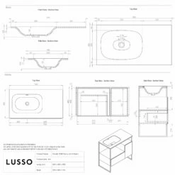 Luxe Vanity Unit With Stone Basin (Matte Black Frame 900mm) -LUSSO STONE Sales luxe vanity unit with stone basin matte black frame 900mm p5054 36296 zoom