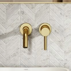 Luxe Wall Mounted Basin Mixer Tap Brushed Gold -LUSSO STONE Sales luxe wall mounted basin mixer tap brushed gold p1319 45985 zoom