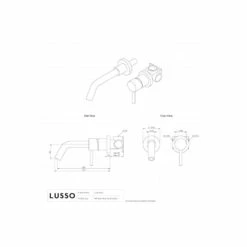 Luxe Wall Mounted Basin Mixer Tap Brushed Gold -LUSSO STONE Sales luxe wall mounted basin mixer tap brushed gold p1319 45986 image