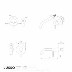 Luxe Wall Mounted Bath Mixer Tap Matte Black -LUSSO STONE Sales luxe wall mounted bath mixer tap matte black p552 35797 zoom