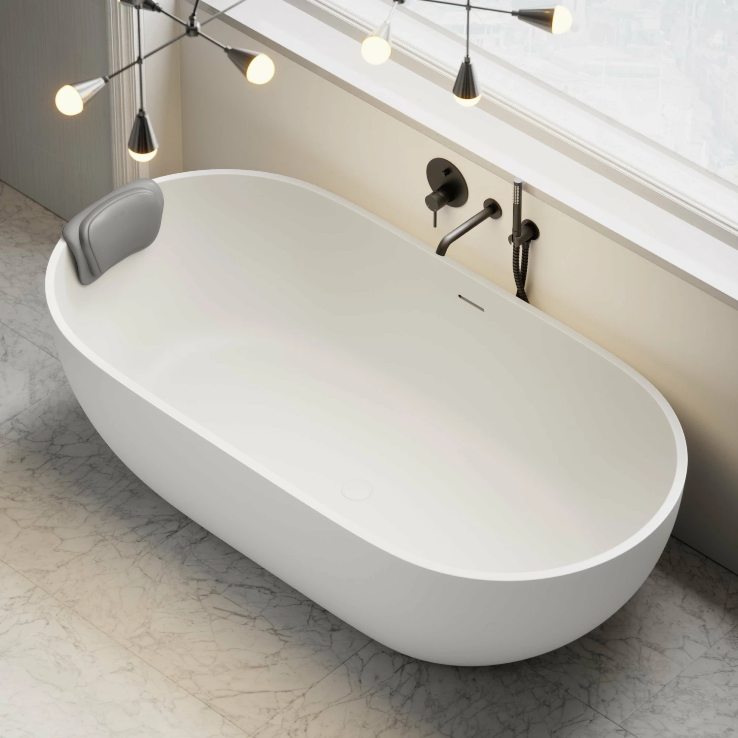 Luxury Soft Grey Bath Headrest Pillow 4 Luxury Soft Grey Bath Headrest Pillow - Image 2