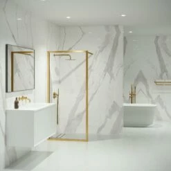 Mayfair Brushed Gold Shower Screen (All Sizes) -LUSSO STONE Sales mayfair brushed gold shower screen all sizes p1624 14771 zoom