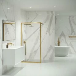 Mayfair Brushed Gold Shower Screen (All Sizes) -LUSSO STONE Sales mayfair brushed gold shower screen all sizes p1624 14772 zoom