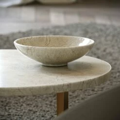 Millesi Crema Marfil Marble Large Fruit Bowl