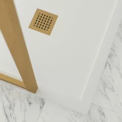 Modern Waste Cover Brushed Gold