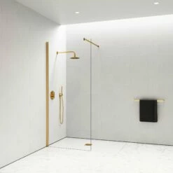 Modular Brushed Gold Shower Screen (All Sizes)