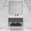 Modus Vanity Unit With Stone Basin (Matte Anthracite And Black Frame 900mm) -LUSSO STONE Sales modus vanity unit with stone basin matte anthracite and black frame 900mm p5047 27715 image