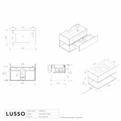 Modus Vanity Unit With Stone Basin (Matte Anthracite And Black Frame 900mm) -LUSSO STONE Sales modus vanity unit with stone basin matte anthracite and black frame 900mm p5047 36156 zoom