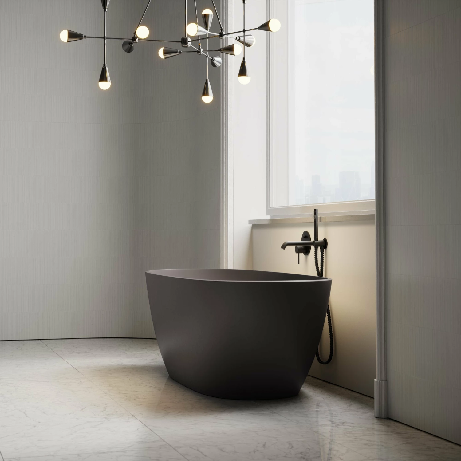 Monaco Charcoal Freestanding Stone Bath 1700mm 5 Monaco Charcoal Freestanding Stone Bath 1700mm - Image 3