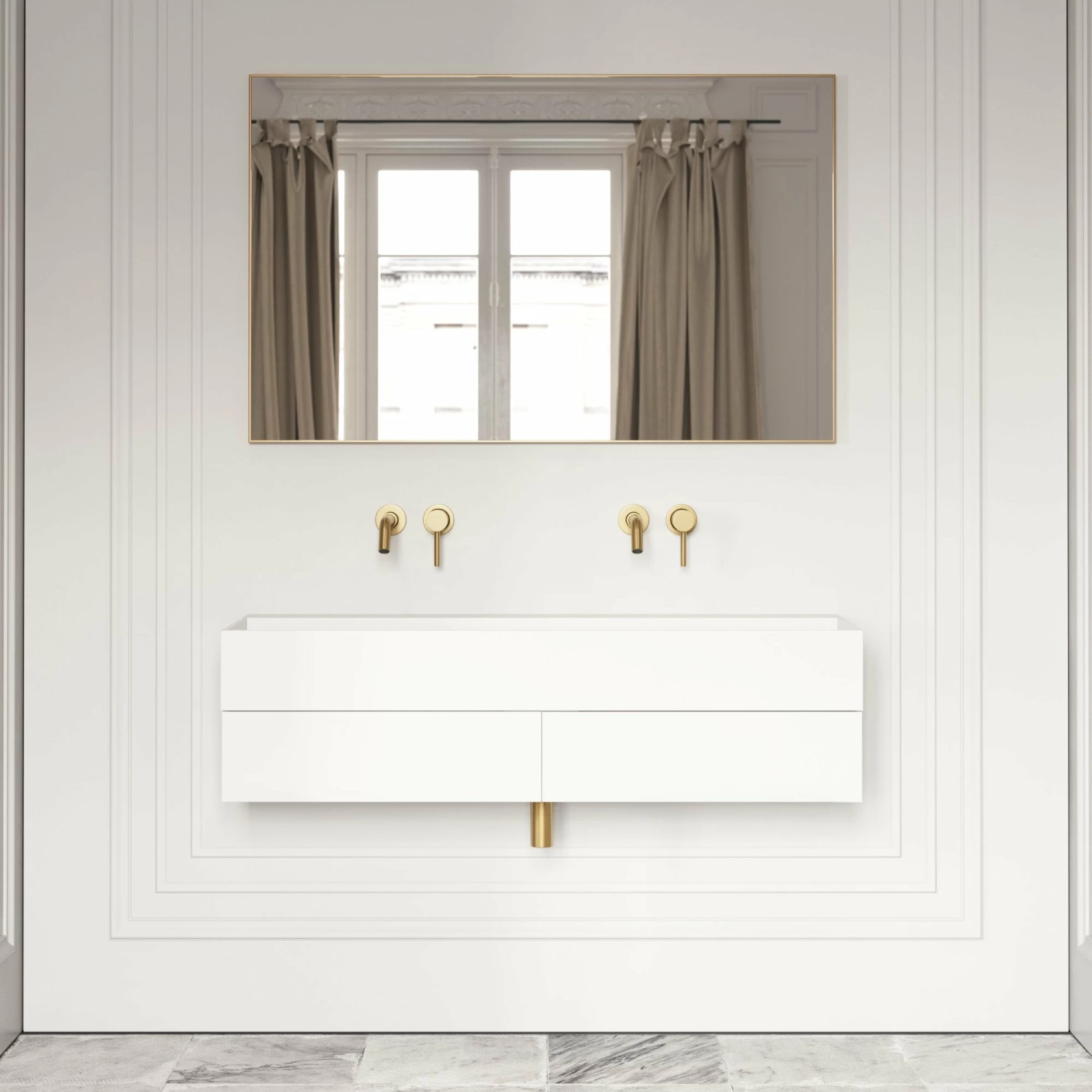 Moode Brushed Gold Mirror 1200mm 3 Moode Brushed Gold Mirror 1200mm