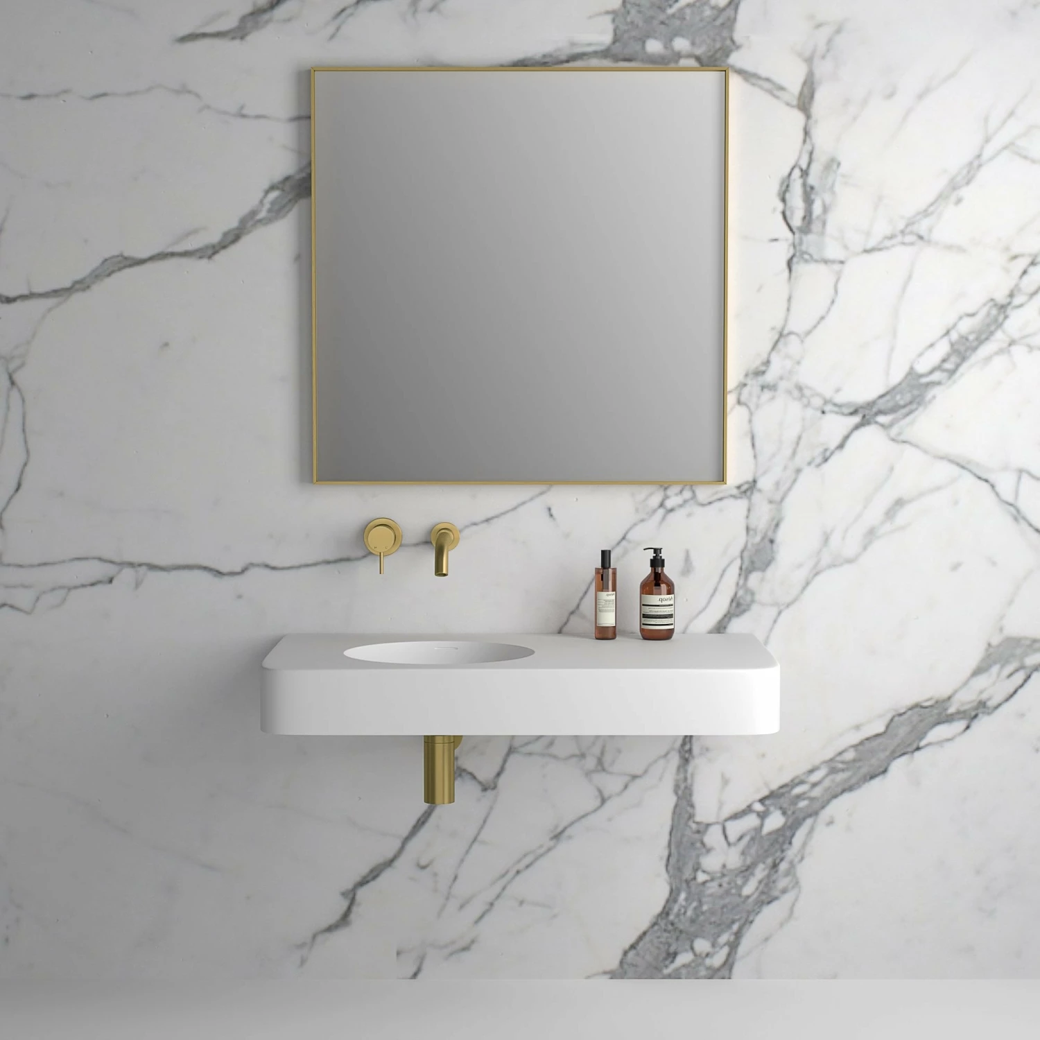 Moode Brushed Gold Mirror 700mm 3 Moode Brushed Gold Mirror 700mm