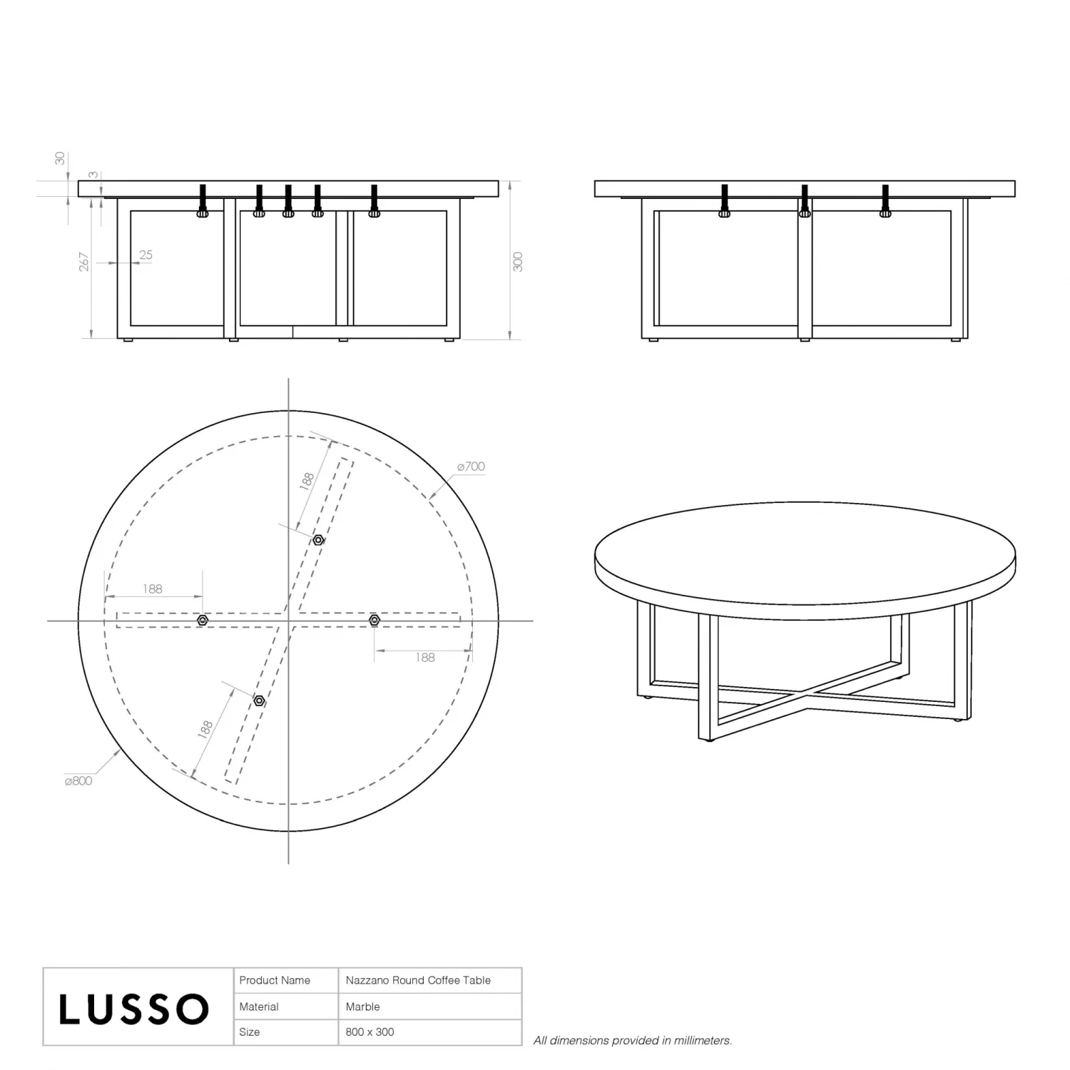 Nazzano Arabescato Marble Round Coffee Table 9 Nazzano Arabescato Marble Round Coffee Table - Image 7