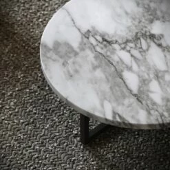 Nazzano Arabescato Marble Round Coffee Table With Black Legs 11 Nazzano Arabescato Marble Round Coffee Table With Black Legs -LUSSO STONE Sales nazzano arabescato marble round coffee table with black legs p5341 44229 zoom