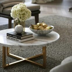 Nazzano Carrara Marble Round Coffee Table -LUSSO STONE Sales nazzano carrara marble round coffee table p5338 33872 zoom