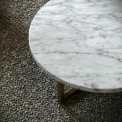 Nazzano Carrara Marble Round Coffee Table -LUSSO STONE Sales nazzano carrara marble round coffee table p5338 34168 zoom