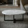Nazzano Carrara Marble Round Coffee Table With Black Legs 2 Nazzano Carrara Marble Round Coffee Table With Black Legs -LUSSO STONE Sales nazzano carrara marble round coffee table with black legs p5342 44233 zoom