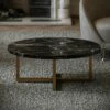Nazzano Nero Marquina Marble Round Coffee Table