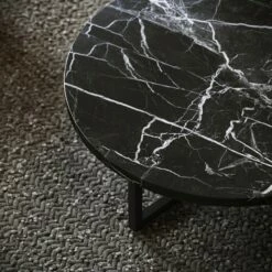 Nazzano Nero Marquina Marble Round Coffee Table With Black Legs 11 Nazzano Nero Marquina Marble Round Coffee Table With Black Legs -LUSSO STONE Sales nazzano nero marquina marble round coffee table with black legs p5344 44241 zoom