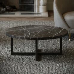 Nazzano Nero Marquina Marble Round Coffee Table With Black Legs 14 Nazzano Nero Marquina Marble Round Coffee Table With Black Legs -LUSSO STONE Sales nazzano nero marquina marble round coffee table with black legs p5344 44244 zoom
