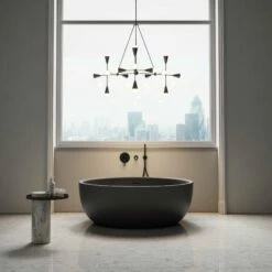 Notion Charcoal Stone Resin Freestanding Round Bath 1350mm -LUSSO STONE Sales notion charcoal stone resin freestanding round bath 1350mm p2471 32604 zoom