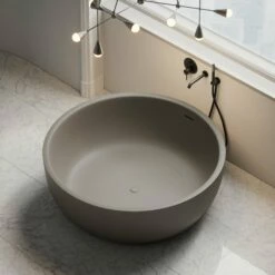 Notion Grigio Earth Freestanding Round Stone Bath 1350mm