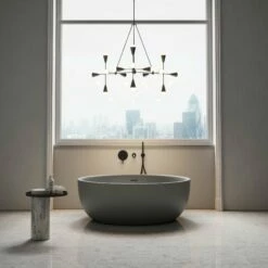 Notion Pebble Grey Freestanding Round Stone Bath 1350mm -LUSSO STONE Sales notion pebble grey freestanding round stone bath 1350mm p2472 32598 zoom