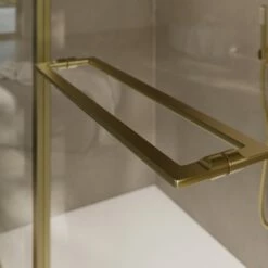 Nouveau Brushed Gold Hinged Shower Door & Screen (All Sizes) -LUSSO STONE Sales nouveau brushed gold hinged shower door screen all sizes p6922 42957 zoom