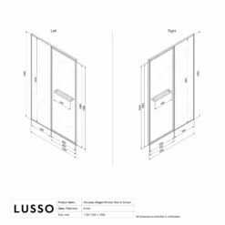 Nouveau Brushed Gold Hinged Shower Door & Screen (All Sizes) -LUSSO STONE Sales nouveau brushed gold hinged shower door screen all sizes p6922 44886 zoom