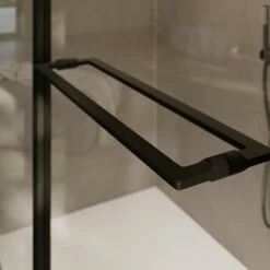 Nouveau Matte Black Hinged Shower Door & Screen (All Sizes) 12 Nouveau Matte Black Hinged Shower Door & Screen (All Sizes) -LUSSO STONE Sales nouveau matte black hinged shower door screen all sizes p6923 42972 zoom