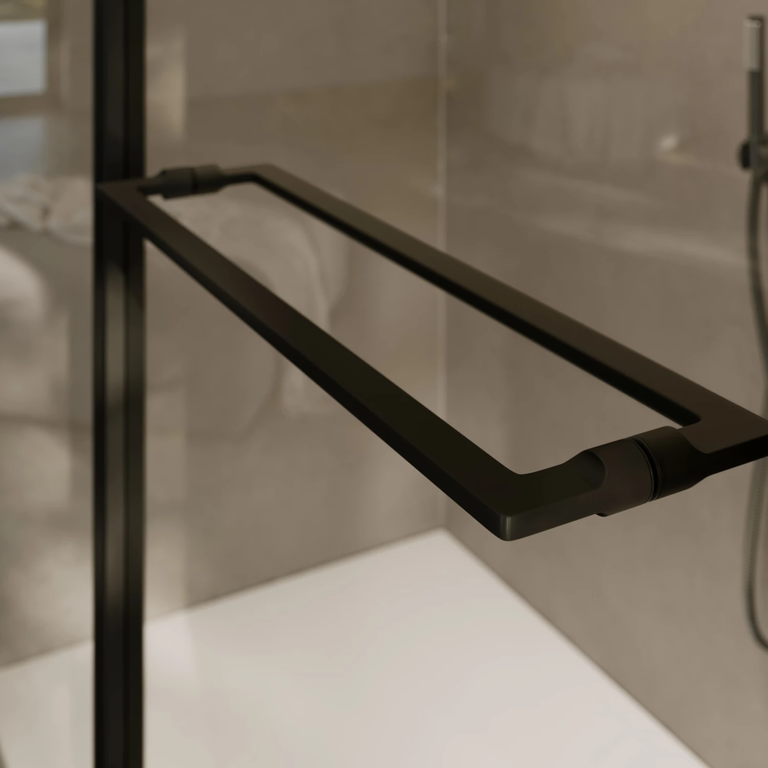 Nouveau Matte Black Hinged Shower Door & Screen (All Sizes) 7 Nouveau Matte Black Hinged Shower Door & Screen (All Sizes) - Image 5