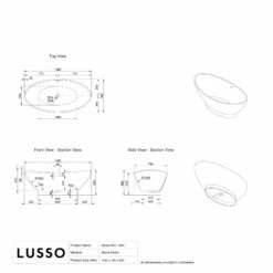 Oasis Mini Freestanding Stone Bath 1550mm -LUSSO STONE Sales oasis mini freestanding stone bath 1550mm p208 41716 zoom