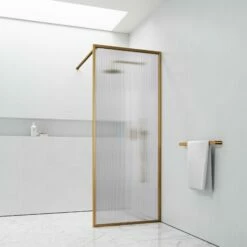 Opulence Reeded Glass Brushed Gold Shower Screen -LUSSO STONE Sales opulence reeded glass brushed gold shower screen p2889 34829 zoom
