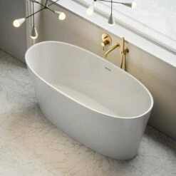 Oval Freestanding Stone Bath 1580mm -LUSSO STONE Sales oval freestanding stone bath 1580mm p26 17426 zoom